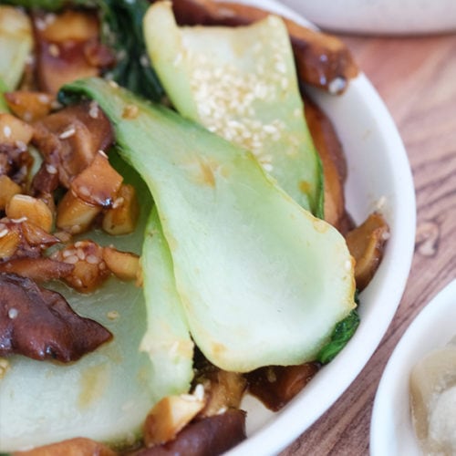 Champignons shiitake et bok choy sautés au gingembre Healthy Alie