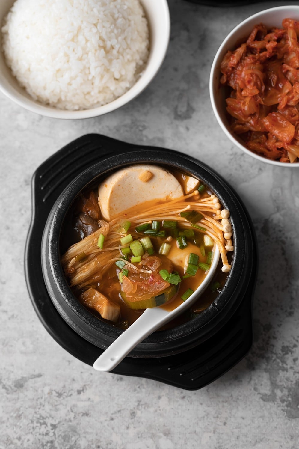 Sundubu jjigae (ragoût de tofu épicé) vegan Healthy Alie