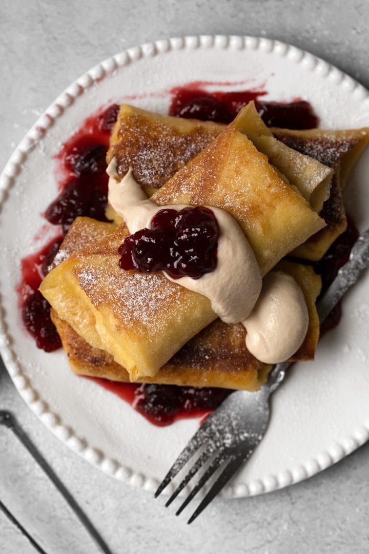 Blintzes (crêpes fourrées) au cream cheese vegan Healthy Alie