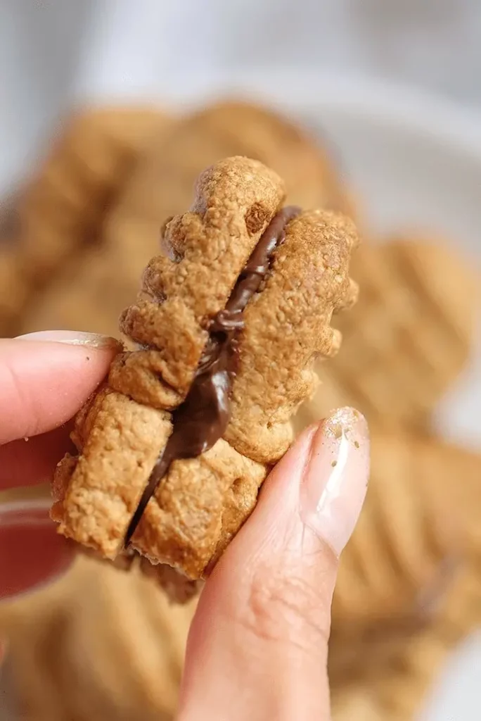 Biscuits au beurre de cacahuètes et farine d’avoine avant dégustation