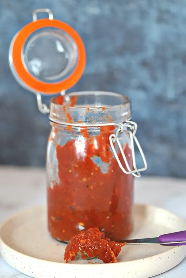 Ketchup maison sans sucre ajouté dans un petit bol