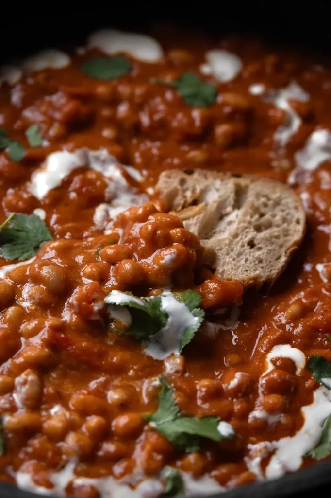Ragoût de haricots blancs à la tomate avec herbes fraîches